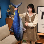 Lifelike Bluefin Tuna Simulation Plush Pillow | Photorealistic Printed Surface | Flat Cushion Format | 3 Sizes: 45, 70 & 90cm