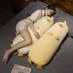 Long Duck Plush Pillow – Soft Yellow or White Bolster