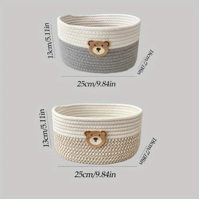 Bear Fabric Storage Basket for Toys, Clothes & Home Decor