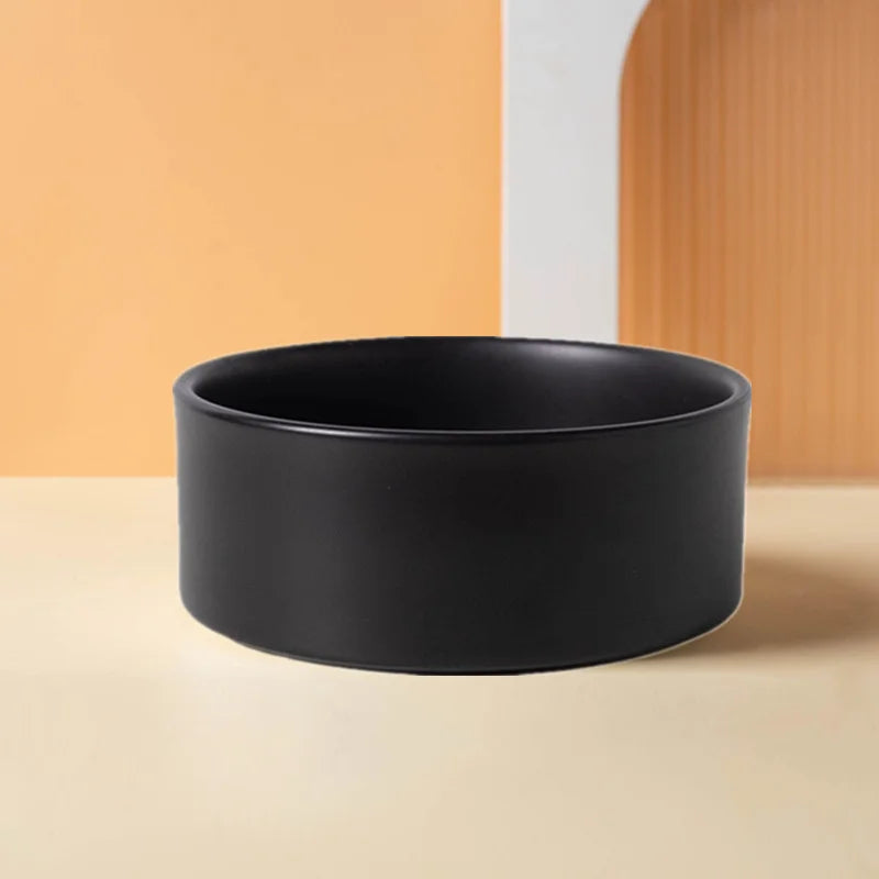 Ceramic Dog & Cat Bowl with Wooden Mat | Wide Mouth | 18 Styles