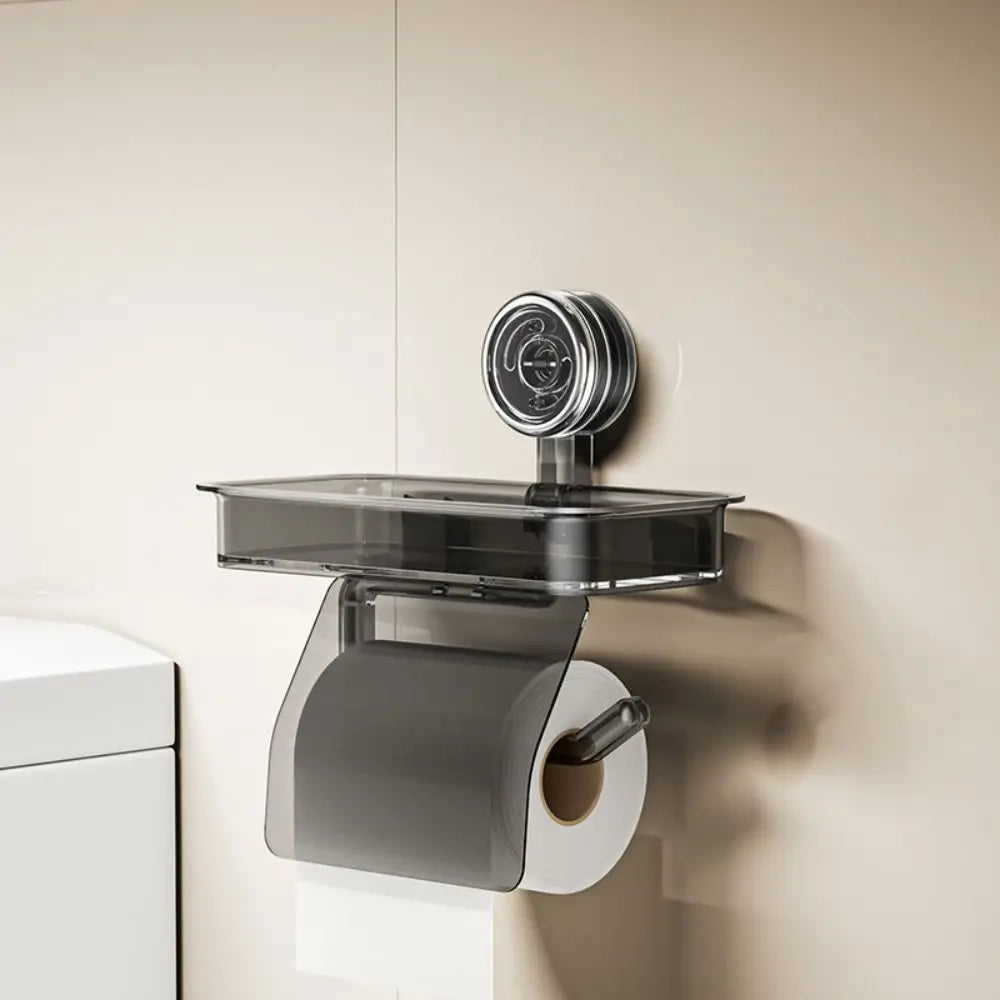 Suction Cup Toilet Paper Holder – No-Drill Wall Mount, PET & ABS, S or L