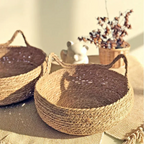 Handwoven Wicker Cat Basket with Cotton Cushion | All-Season | Washable | 3 Sizes