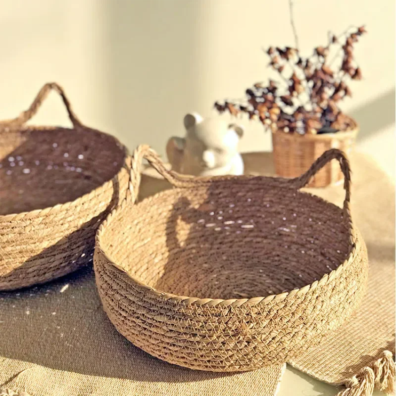 Handwoven Wicker Cat Basket with Cotton Cushion | All-Season | Washable | 3 Sizes