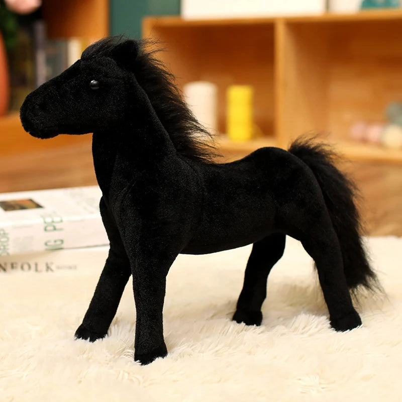 Realistic Horse Plush Stuffed Animal | Cotton | 4 Colours | 3 Sizes 20–40cm