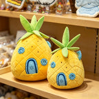 Pineapple House Plush Pillow – Yellow Tropical Cushion