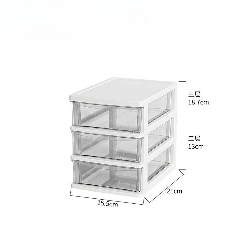 Transparent Drawer Organiser – Desktop Storage Box for Cosmetics, Stationery & Office