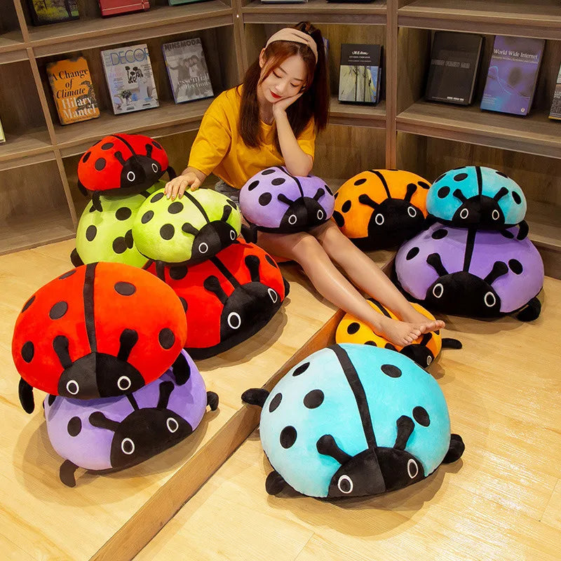 Ladybug Plush Pillow – Soft Spotted Insect in Five Colors