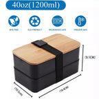2-Tier Bento Lunch Box Set with Cutlery – Leakproof, Microwave & Dishwasher Safe, BPA-Free