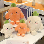 Kawaii Carrot & Turnip Plush Stuffed Toy | PP Cotton Fill | Desk Decoration | 2 Sizes