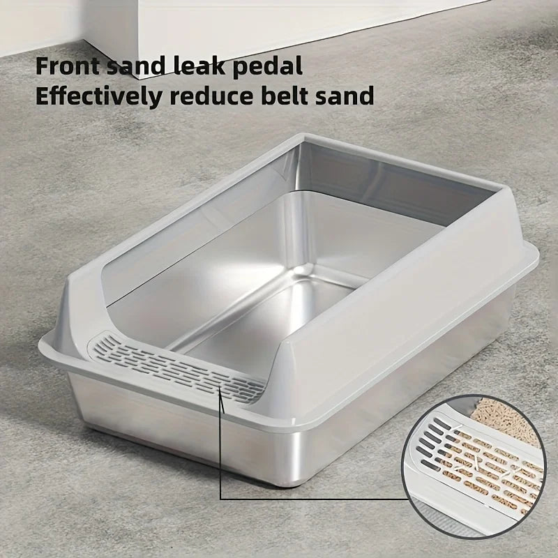 Stainless Steel Cat Litter Box | Semi-Enclosed, Splash-Proof | 15 Styles