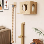 Wall-Mounted Sisal Rope Cat Climbing Shelf – 130cm or 150cm, Multi-Level