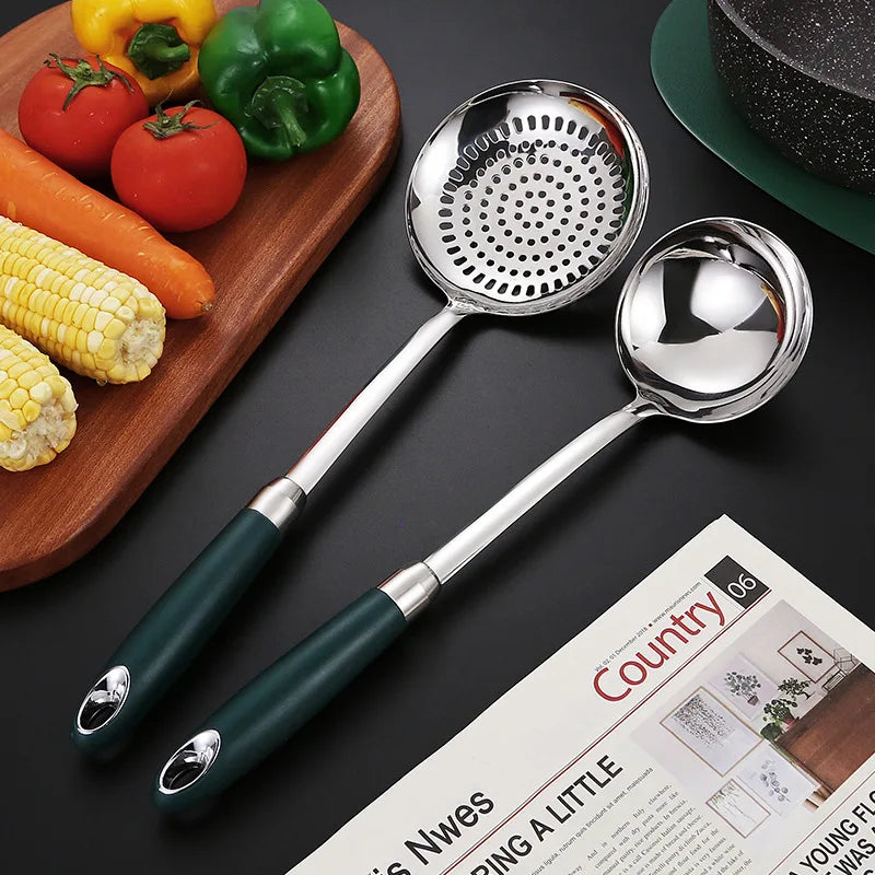4-Piece 304 Stainless Steel Kitchen Utensil Set – Spatula, Soup Spoon & Frying Spatula