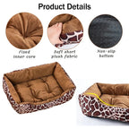 Striped Corduroy Calming Pet Cushion Bed | Breathable Fiber Fill | Hand Wash | 3 Sizes | 2 Styles