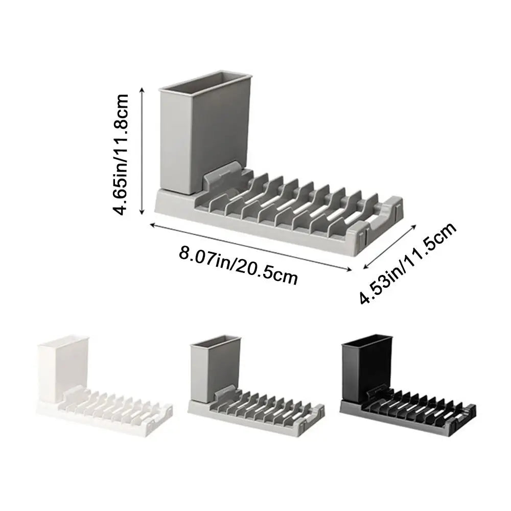 Foldable PP Dish Drying Rack 2-in-1 – Space-Saving Drainer for Dishes, Bowls & Utensils