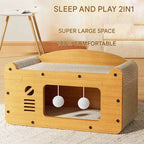 2-in-1 Cat Scratching Board & Post with Lounge Bed | 4 Styles