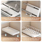 Pull-Out Pot and Pan Organiser with Sliding Rails – 8 Adjustable Compartments