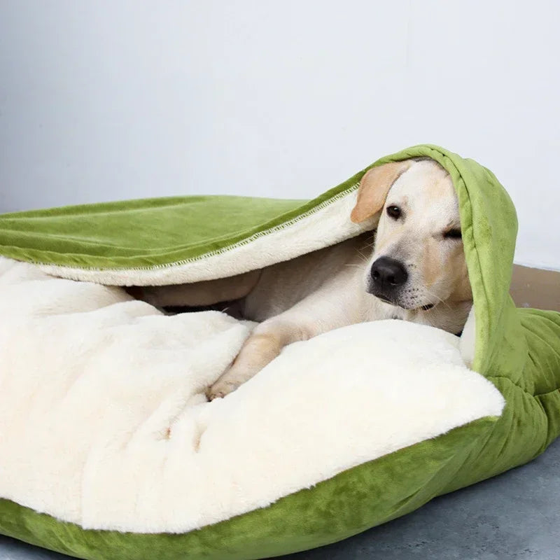 Coral Fleece Sofa Pet Bed | Removable Cushion | Bite-Resistant | Washable | 3 Sizes