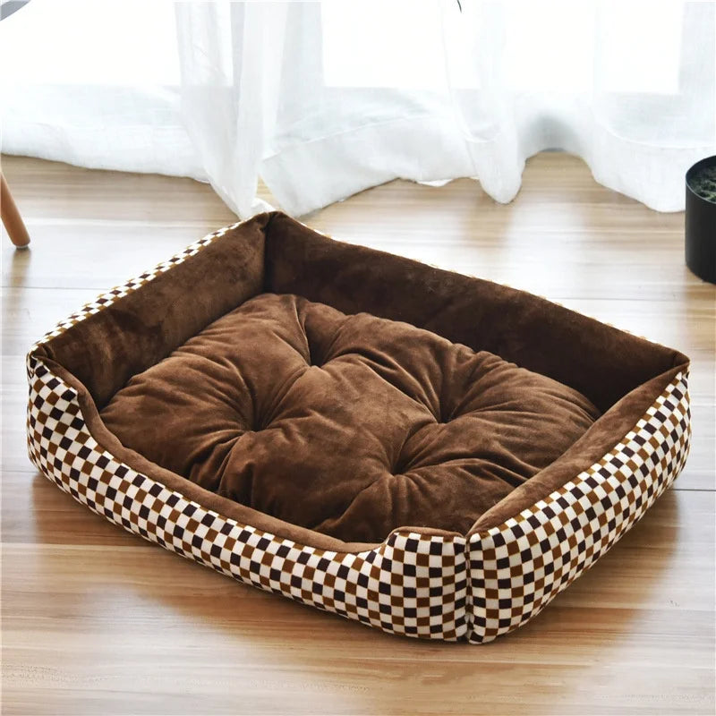 Striped Corduroy Calming Pet Cushion Bed | Breathable Fiber Fill | Hand Wash | 3 Sizes | 2 Styles