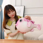 Pufferfish Plush Toy in Green or Pink, 26–43cm | BHH Living