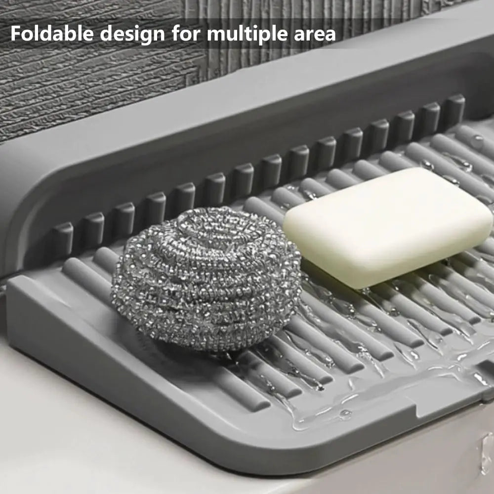 Faucet Splash Guard Draining Mat – Diatomite Stone & Silicone Sink Tray, Gray, Yellow or Green