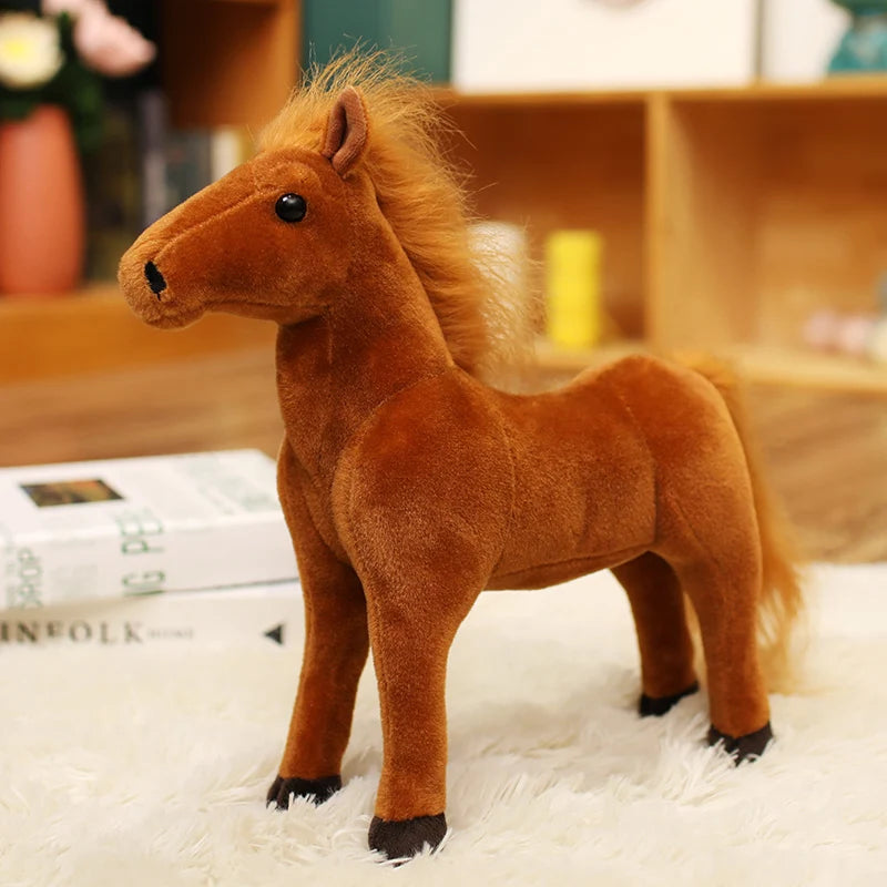Realistic Horse Plush Stuffed Animal | Cotton | 4 Colours | 3 Sizes 20–40cm