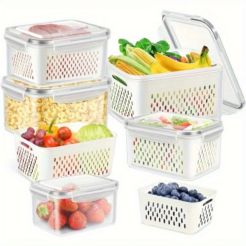 4-Piece Airtight Stackable Food Storage Container Set – Leakproof Meal Prep Boxes, Gray or Blue