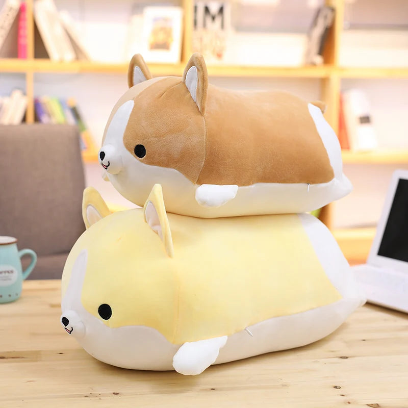 Kawaii Corgi Plush Pillow | Chubby Lying Pose | PP Cotton | 30cm | 3 Colours