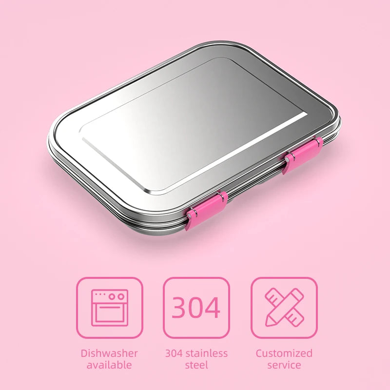 Stainless Steel Bento Lunch Box – 3-Compartment, 1000ml