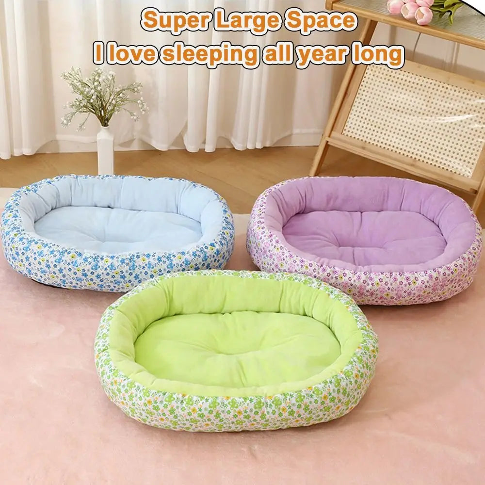 Sofa-Style Pet Bed | Breathable Cotton Blend | Dogs & Cats | 2 Sizes | 3 Colours