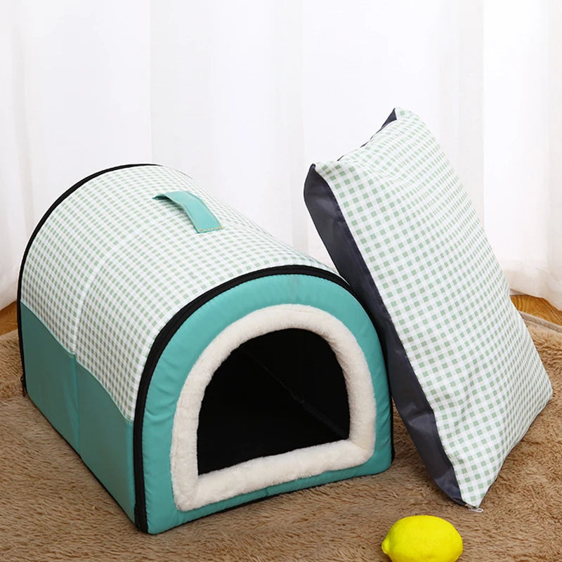 Soft Foldable Dog Cave Bed – Cosy Sleeping House for Small & Medium Dogs and Cats