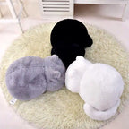 Shadow Cat Back-Facing Plush Cushion | Ultra-Soft Solid Coat | Curled Tail | 3 Colours | 33cm
