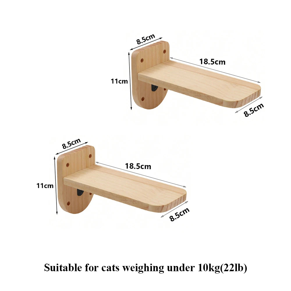 Wall-Mounted Cat Climbing Shelves – Modular Steps, Hammock, Scratching Posts & Shelves