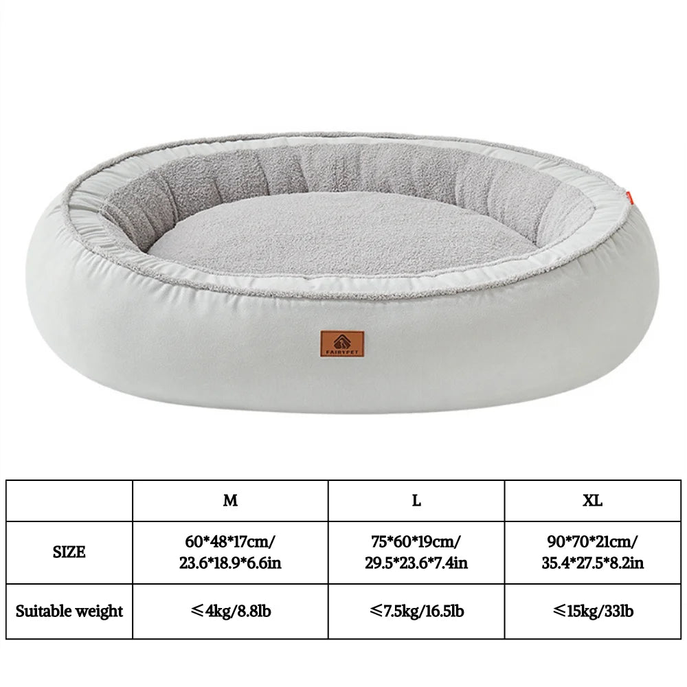 Fluffy Fleece Dog Bed | Removable Zipper Cover | Washable | 3 Sizes