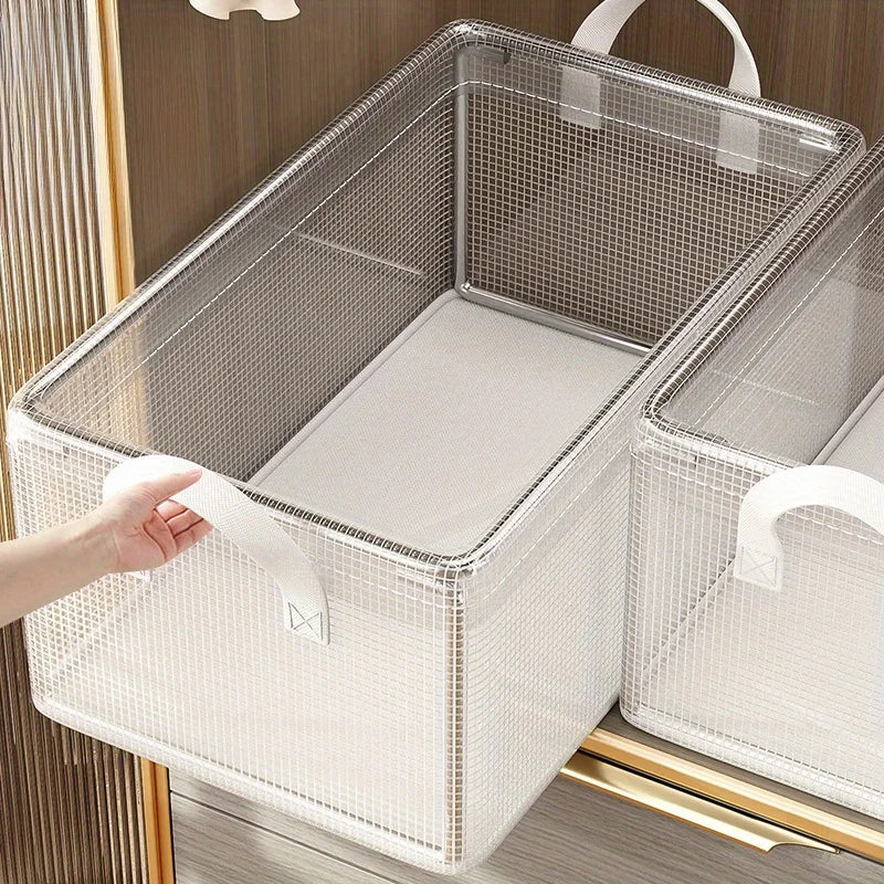 Transparent PVC Storage Box with Steel Frame – Waterproof Home Organiser