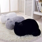 Shadow Cat Back-Facing Plush Cushion | Ultra-Soft Solid Coat | Curled Tail | 3 Colours | 33cm