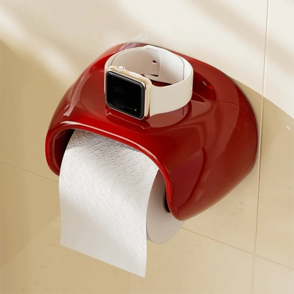 No-Drill Vintage Toilet Paper Box Holder – Wall-Mounted Waterproof PET Dispenser