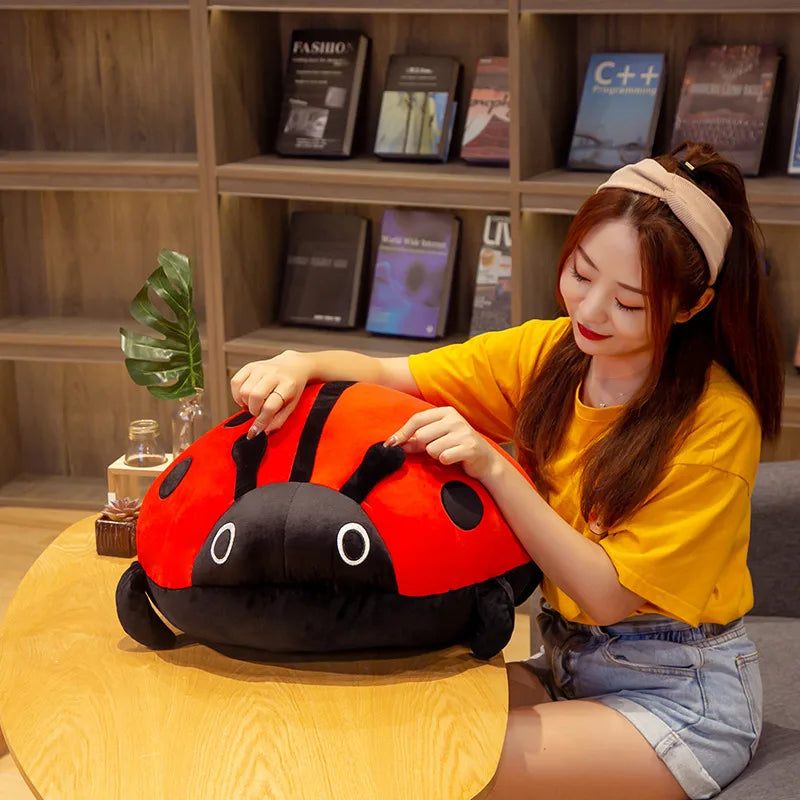 Ladybug Plush Pillow – Soft Spotted Insect in Five Colors