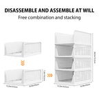 4-Pack Stackable Wardrobe Storage Organisers with Slide Pull – PP Plastic Closet Drawers
