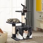 Cat Tree 69cm – 3-Tier with Condo, Platforms, Scratching Posts & Dangling Ball