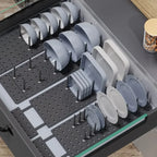 Telescopic Dish and Plate Drying Rack with Drawer – Adjustable ABS Kitchen Organiser