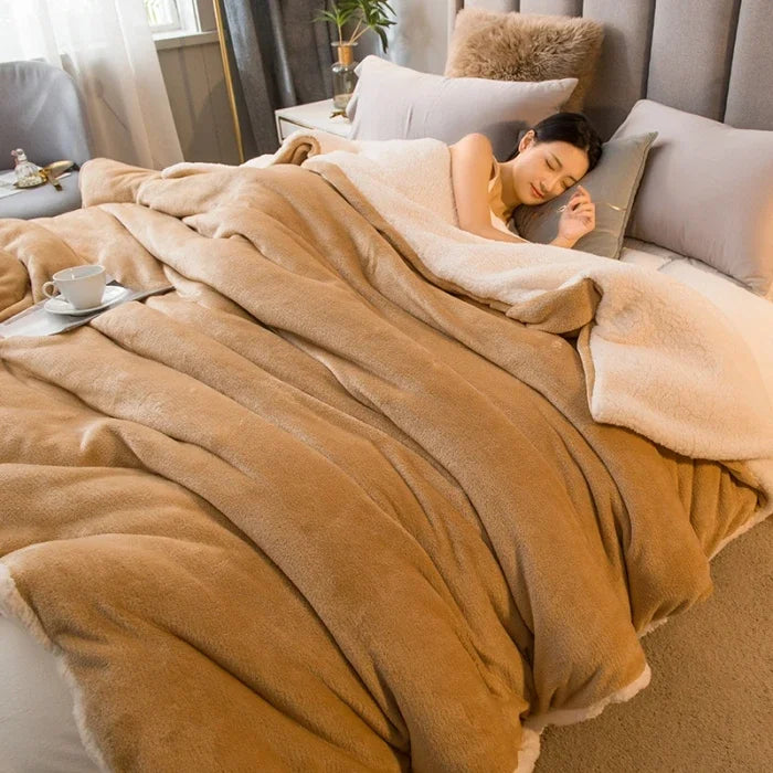 Double-Sided Fleece Throw Blanket & Duvet Cover – Anti-Pilling, Machine Washable, 12 Colours