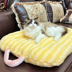 Oval Plush Pet Bed Mat | Cats & Dogs | Washable | All-Season | 4 Sizes