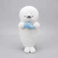 White Seal Plush Pillow – Long, Fluffy Animal Cushion