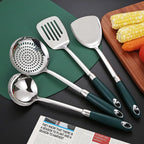 4-Piece 304 Stainless Steel Kitchen Utensil Set – Spatula, Soup Spoon & Frying Spatula