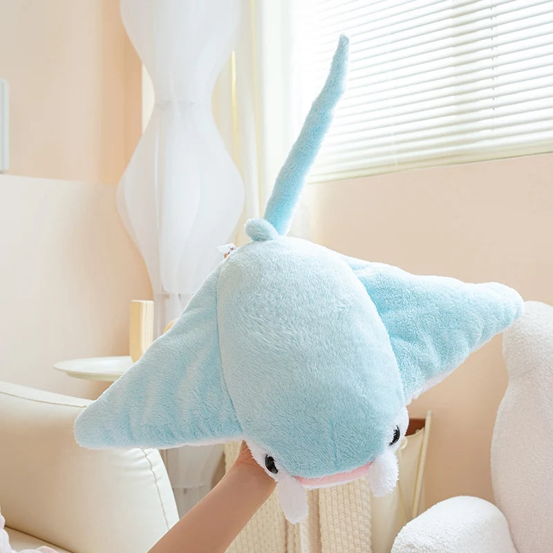 Manta Ray Plush Pillow, Blue or Gray, 49–64cm | BHH Living