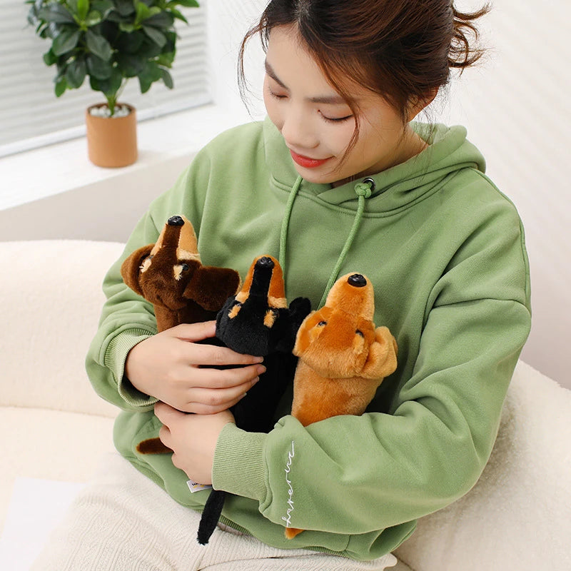 Black & Tan Dachshund Plush Toy, 25cm, Three Styles