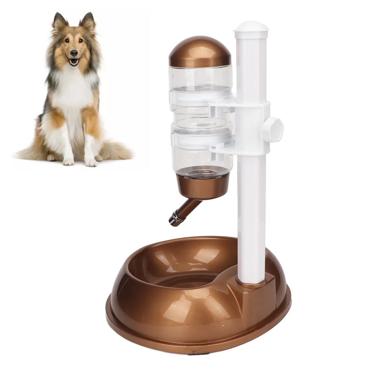 Height-Adjustable Pet Water Dispenser & Food Bowl – Automatic, Detachable, Anti-Slip