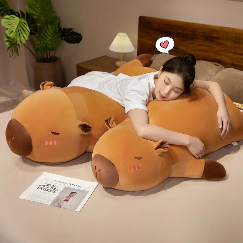 Capybara Plush Pillow – Long Brown Stuffed Animal