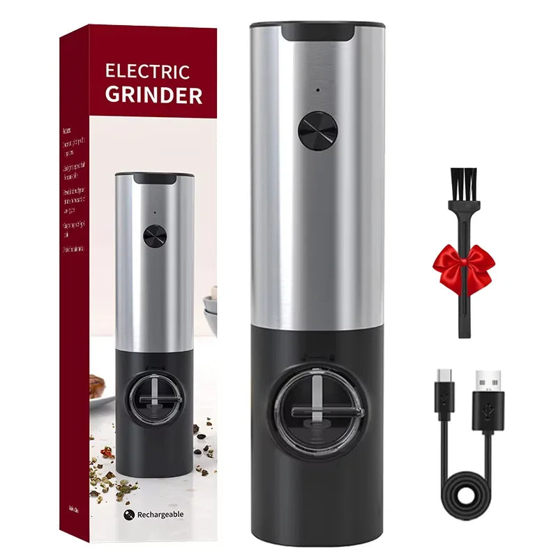 Electric Salt & Pepper Grinder Set – USB Rechargeable, LED Light, Adjustable Coarseness