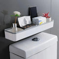 Drill-Free Wall-Mounted Corner Bathroom Shelf Caddy – Grey or Black